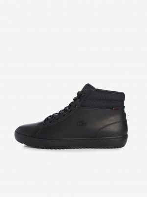 Černé kožené kotníkové boty Lacoste