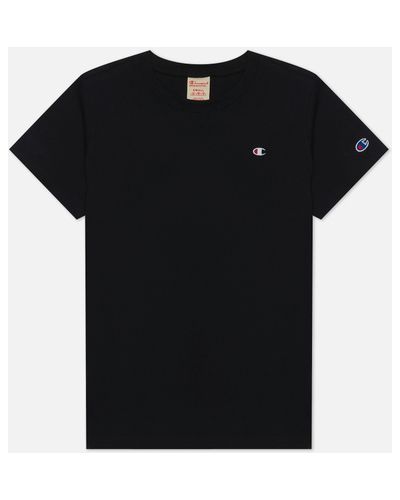 Женская футболка Champion Reverse Weave C Logo Crew Neck Regular Fit,  , размер S - Черный