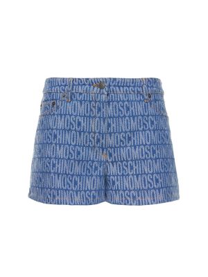 Pantalones cortos vaqueros de tejido jacquard Moschino azul