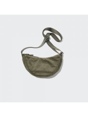 Круглая мини-сумка на плечо Вельвет Uniqlo, оливковый