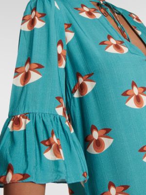 Midi haljina s cvjetnim printom Adriana Degreas plava