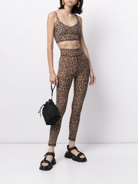Pantalones de chándal con estampado leopardo The Upside marrón