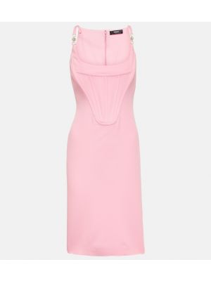 Платье миди из крепа Versace розовое