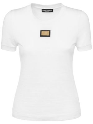 Džerzej bavlnené tričko Dolce & Gabbana biela