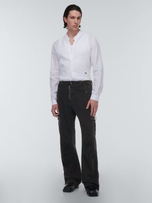 Pantalon cargo en coton Dolce&gabbana noir