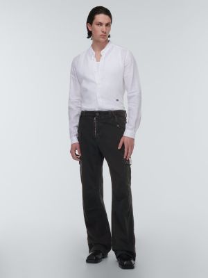 Pantaloni cargo din bumbac Dolce&gabbana negru