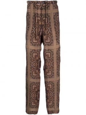 Pantaloni cu picior drept cu imagine cu model paisley Nanushka