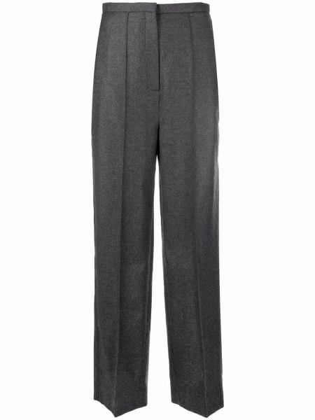 Pantalones rectos de cintura alta Totême gris