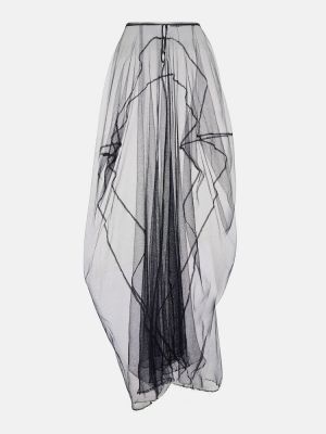 Maxi φούστα από διχτυωτό Acne Studios μαύρο