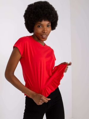 Majica s volanima Fashionhunters crvena