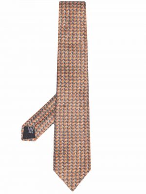 Corbata de seda con estampado Lanvin marrón