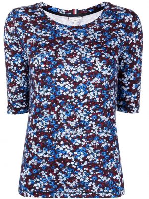 Virágos póló nyomtatás Tommy Hilfiger kék