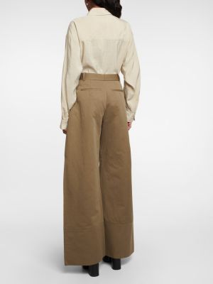 Pantaloni di lino di cotone baggy Altuzarra marrone