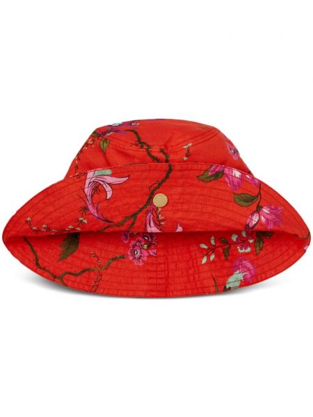 Kapa s cvetličnim vzorcem s potiskom Erdem rdeča