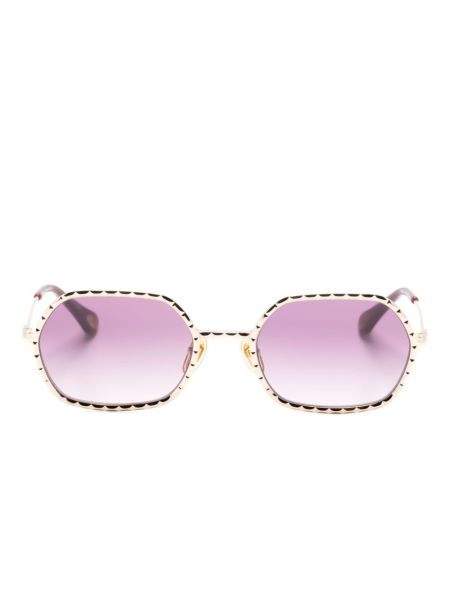 Ochelari de soare cu imprimeu geometric Chloé Eyewear auriu