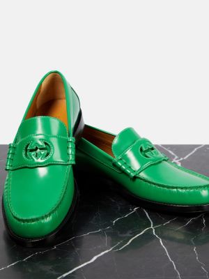 Pantofi loafer din piele Gucci verde