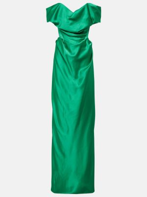 Атласный сарафан Vivienne Westwood зеленый