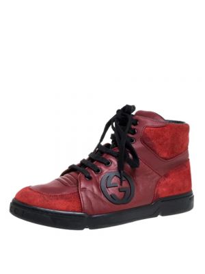 Sneakersy skórzane Gucci Vintage czerwone