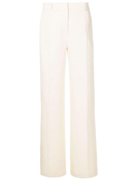 Bavlněné rovné kalhoty Misci bílé