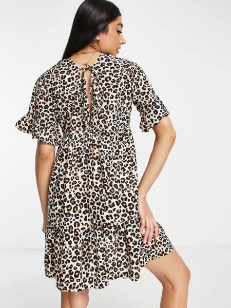 Леопардовое платье с принтом с v-образным вырезом Influence