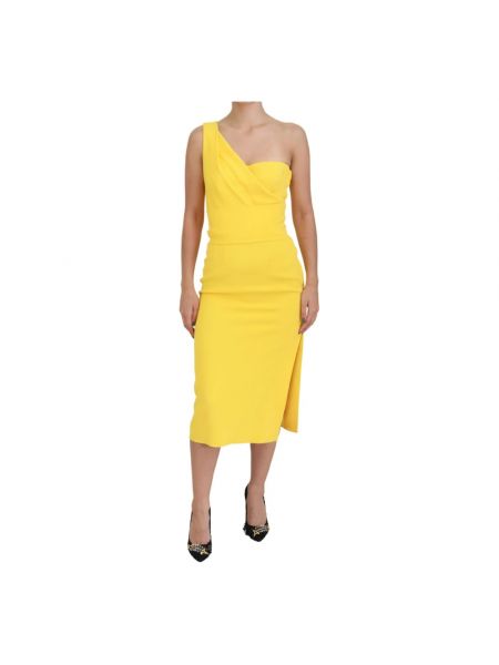 Sukienka midi Dolce And Gabbana żółta