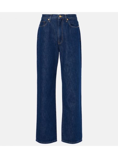 Højtaljet straight jeans Tove blå