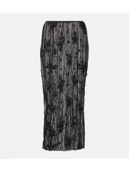 Gennemsigtig chiffon maxi nederdel Dorothee Schumacher sort