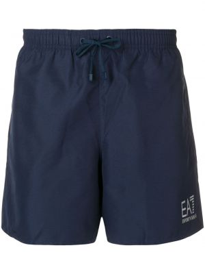 Kratke hlače s potiskom Ea7 Emporio Armani modra