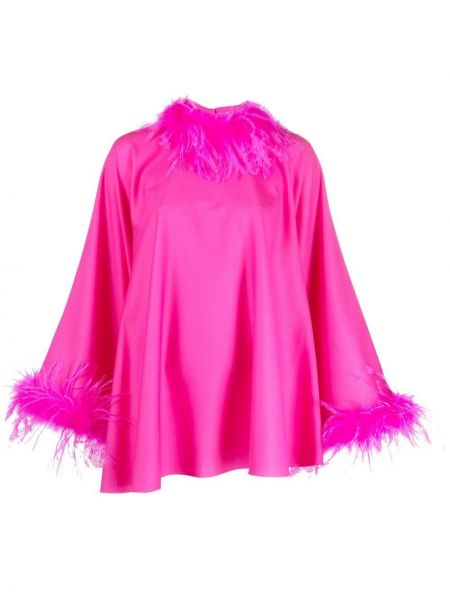 Bluse mit federn ausgestellt Styland pink