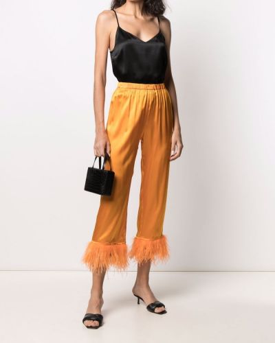 Pantalones con plumas de plumas Antonella Rizza naranja