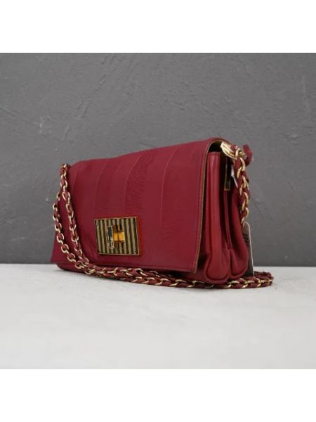 Bolsa de hombro de cuero retro Fendi Vintage rojo