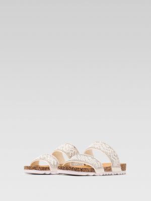 Kožené pantofle z imitace kůže Bassano bílé