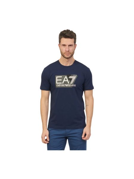 T-shirt aus baumwoll Emporio Armani Ea7 blau