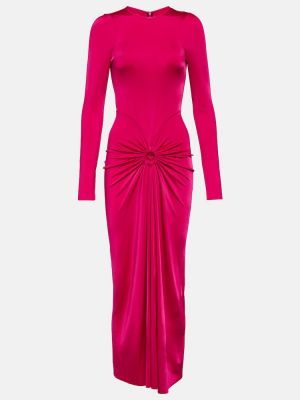 Džerzej dlouhé šaty Victoria Beckham ružová