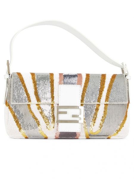 Borsa per baguette con paillettes Fwrd Renew bianco