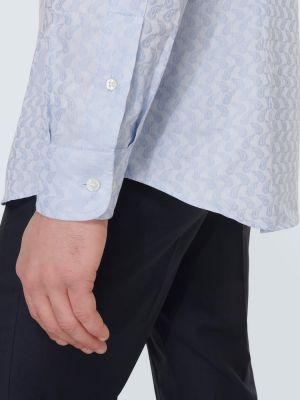 Camisa de algodón con estampado de cachemira Etro azul