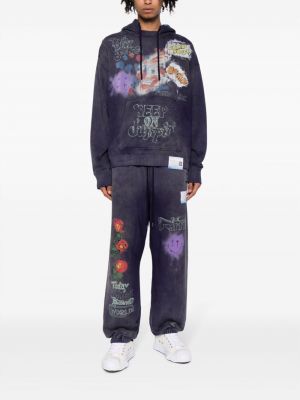 Distressed hoodie mit print Maison Mihara Yasuhiro lila