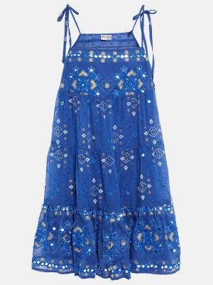 Sukienka bawełniana z nadrukiem Juliet Dunn niebieska