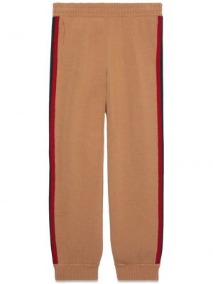 Pruhované vlnené teplákové nohavice Gucci