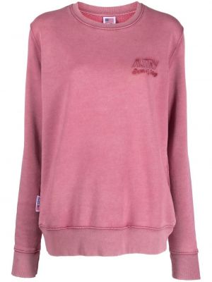 Bomull brodert sweatshirt Autry rosa