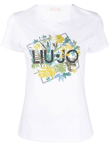 Blommig t-shirt Liu Jo vit