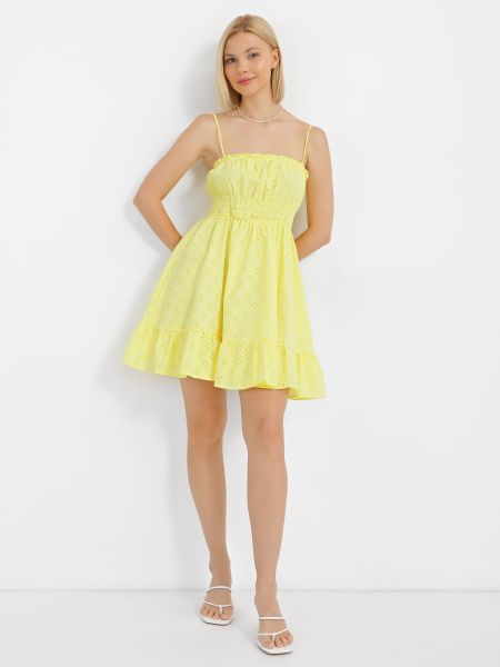 Жовта бавовняна сукня міні Koton