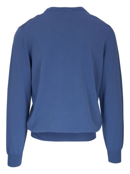 Kašmírový svetr s kulatým výstřihem Canali modrý