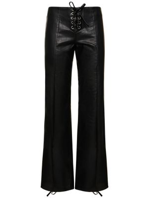 Pantalones de cuero de cuero sintético Rotate negro