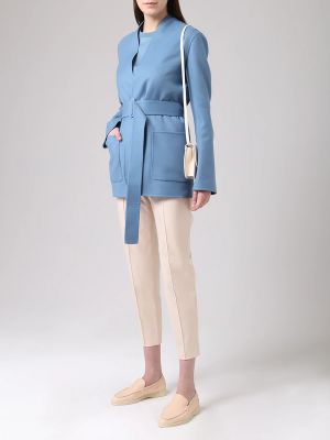 Кашемировое пальто Loro Piana голубое