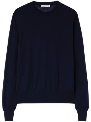 Kašmira džemperis ar apaļu kakla izgriezumu Jil Sander zils