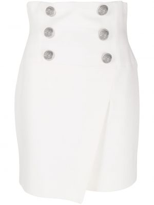 Falda de tubo con botones Balmain blanco