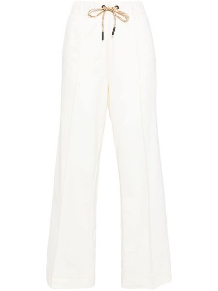 Памучни спортни панталони Moncler Grenoble бяло