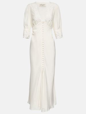 Haftowana sukienka długa Rixo biała