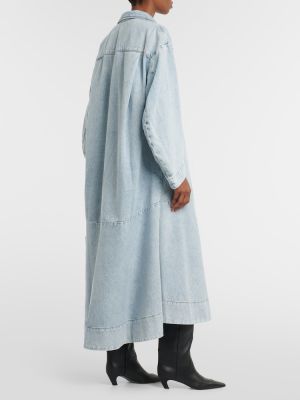Bavlnené midi šaty Khaite modrá